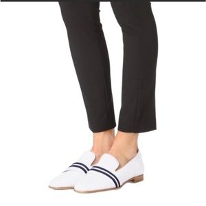 Rag&Bone Amber Striped-Web Leather Loafer Color-White/Black Size-11/41 NWT
